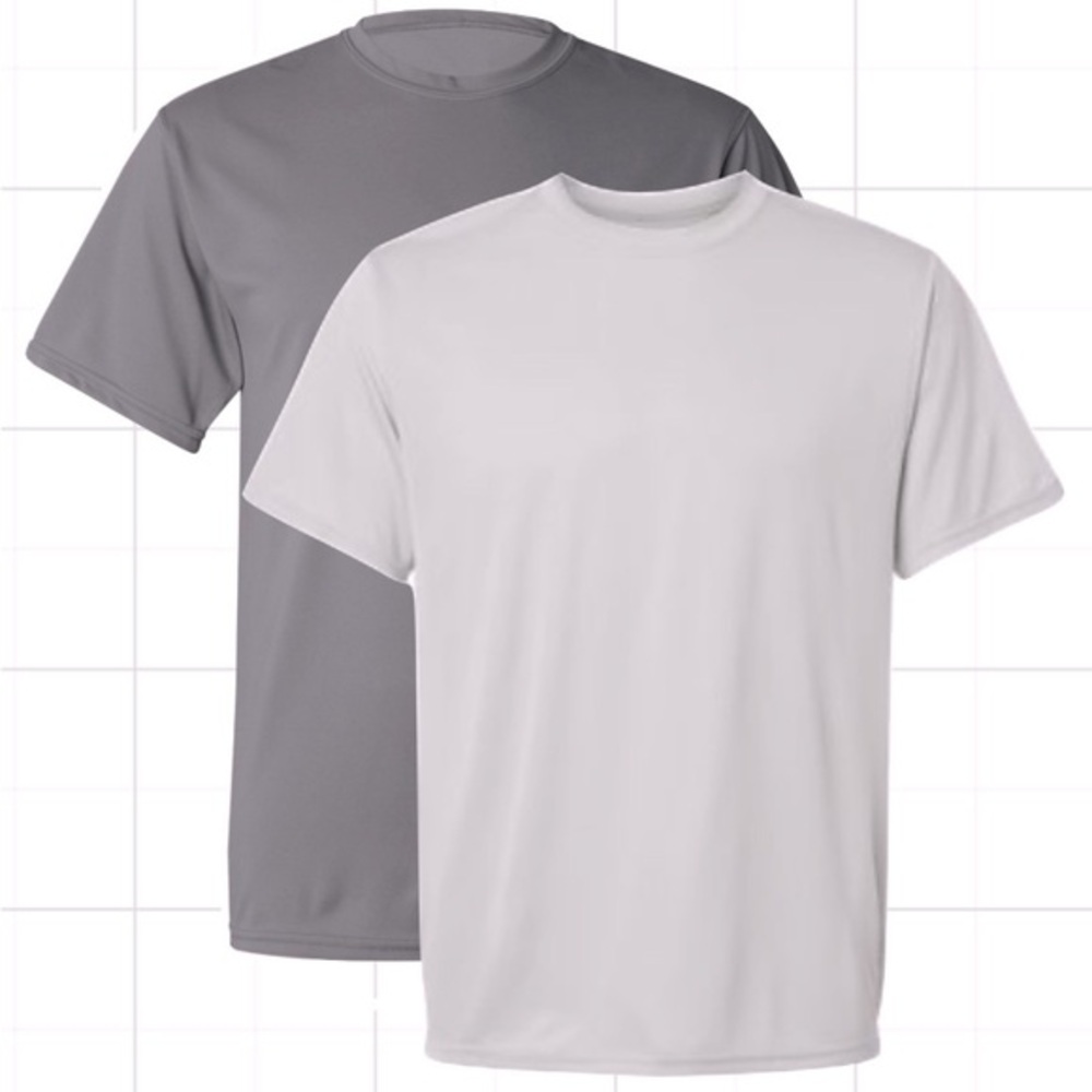 Bundle 2 Augusta Sportswear Moisture Wicking Short Sleeve T-Shirts 3XL gray NWOT